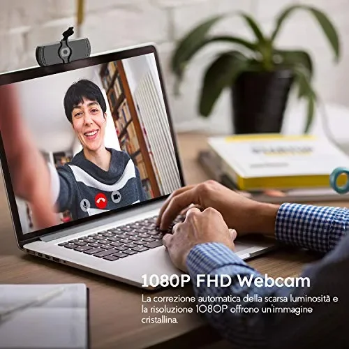 BOIFUN Webcam 1080P con Microfono, videocamera PC Desktop USB 2.0 Full HD… - immagine 3
