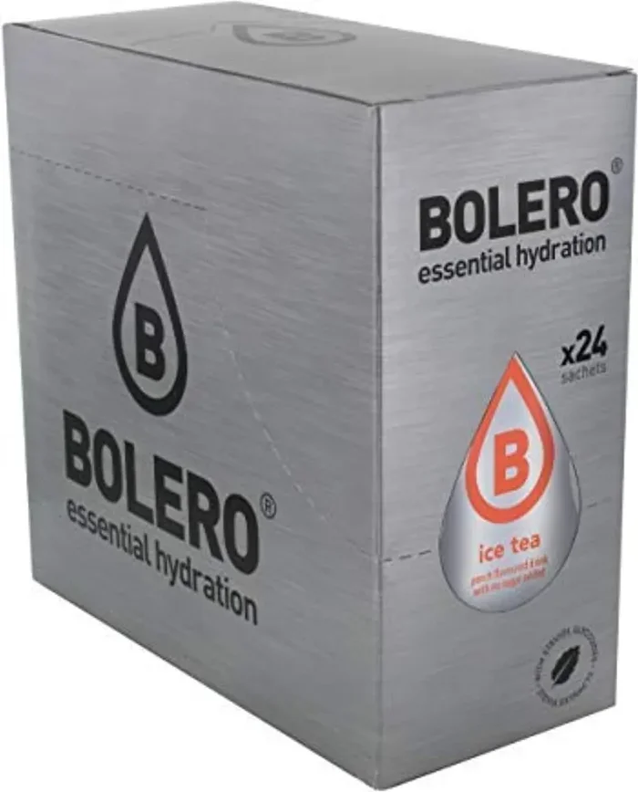 Bolero Drink Ice Tea Peach 24 Bustine Preparato Polvere Solubile In Acqua Tè Freddo Gusto Pesca Prodotto Ideale Per Sport Integratore Sali Minerali Con Vitamina C e 0 Grassi Gluten Free