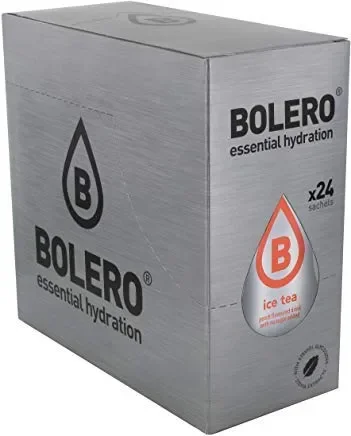 Bolero Drink Ice Tea Peach 24 Bustine Preparato Polvere Solubile In Acqua Tè Freddo Gusto Pesca Prodotto Ideale Per Sport Integratore Sali Minerali Con Vitamina C e 0 Grassi Gluten Free