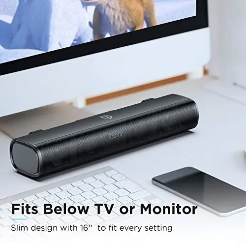 BOMAKER Tapio I Mini Soundbar Bluetooth 5.0 Wireless, 16” con DSP Black - immagine 2