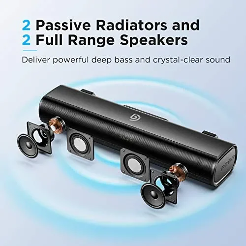 BOMAKER Tapio I Mini Soundbar Bluetooth 5.0 Wireless, 16” con DSP Black - immagine 3