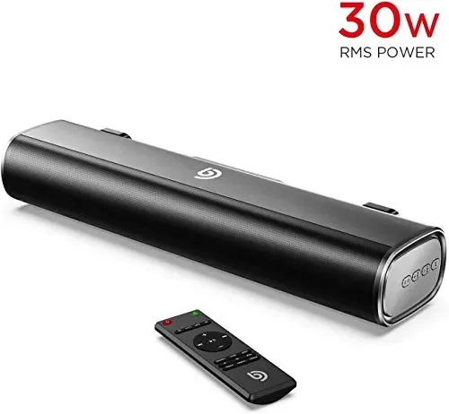 BOMAKER Tapio I Mini Soundbar Bluetooth 5.0 Wireless, 16” con Grigio argento