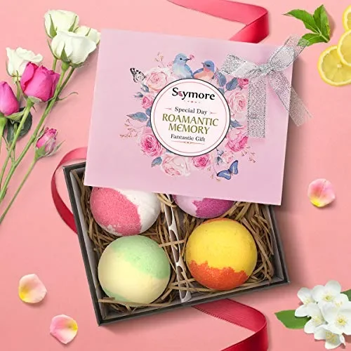 Bombe da Bagno Skymore, 4x100g,Confezione Regalo per San Valentino, Naturali… - immagine 2