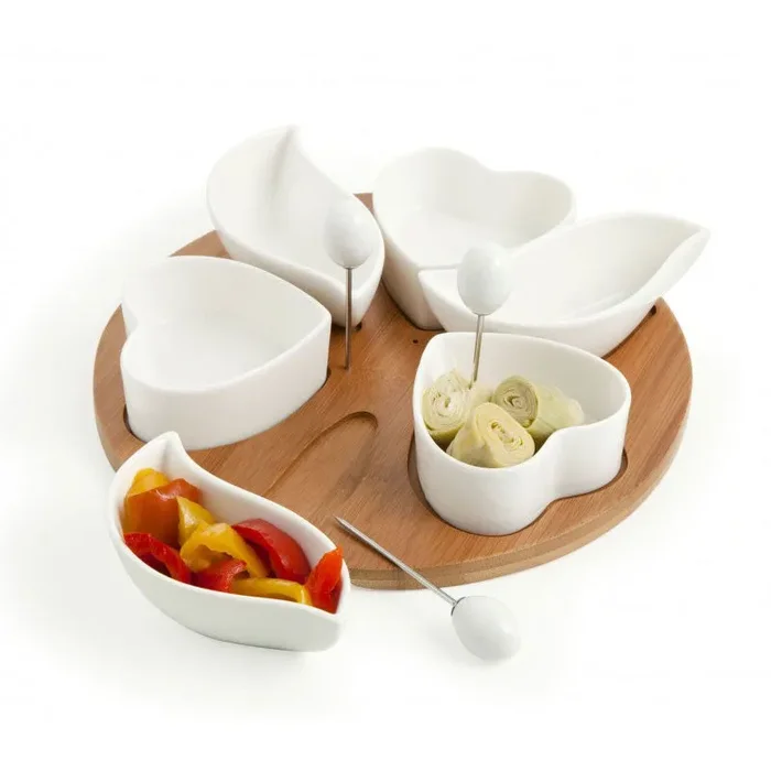 Bomboniera Brandani Antipastiera Cupido in Porcellana con 3 Forchettine in Acciaio