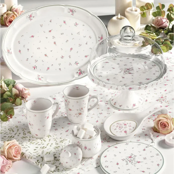 Bomboniera Brandani Vassoio Ovale Nonna Rosa in Porcellana 40×30 Cm - immagine 2