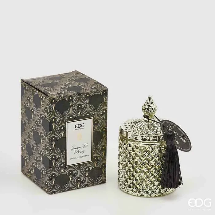 Bomboniera EDG Enzo De Gasperi Candela con Nappa in Vetro h14 cm Green Tea Online ora