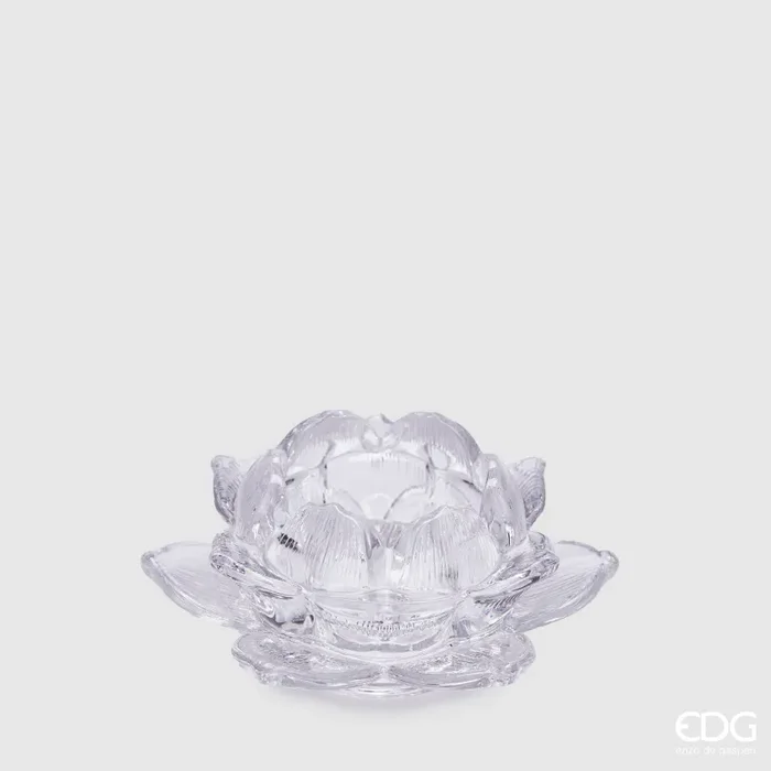 Bomboniera EDG Enzo De Gasperi Portacandela Lotus D10 cm in Vetro Saldi
