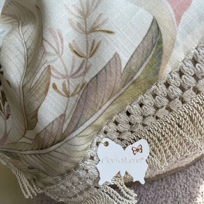 Bomboniera Fiori Di Lena Runner Fantasia con Frange 100×35 Rosa - immagine 2