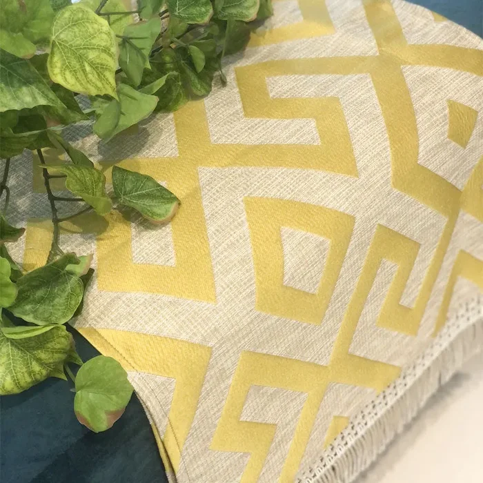 Bomboniera Fiori Di Lena Runner Fantasia con Frange 110×40 cm Giallo - immagine 3