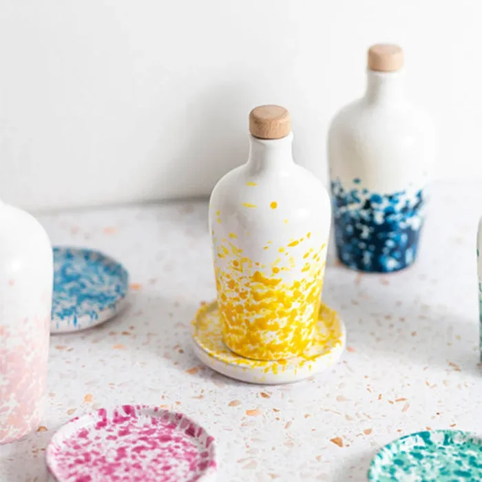 Bomboniera Frantoio Paparella Galassia Olio Extra Vergine di Oliva 100 ml con Piattino Arancione - immagine 2