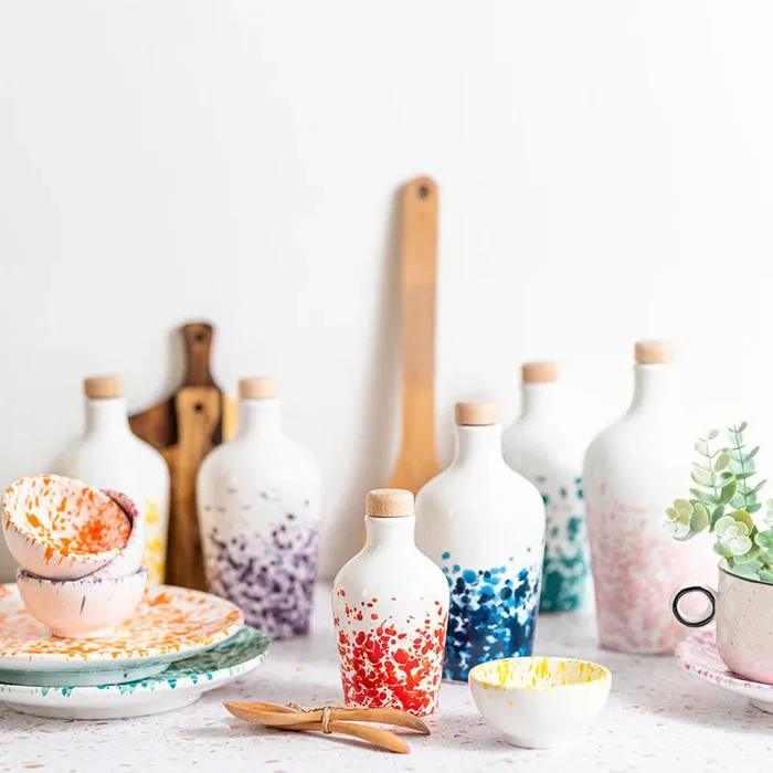 Bomboniera Frantoio Paparella Orcio Galassia 250 ml con Piattino Blu - immagine 2