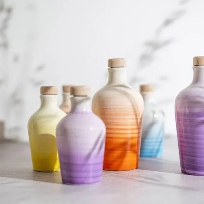 Bomboniera Frantoio Paparella Orcio Tramonto 250 ml Celeste con Piattino In saldo - immagine 2