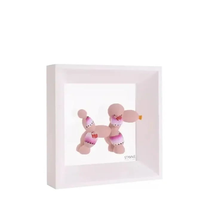 Bomboniera Stone Quadretto Barboncino Rosa 18×18