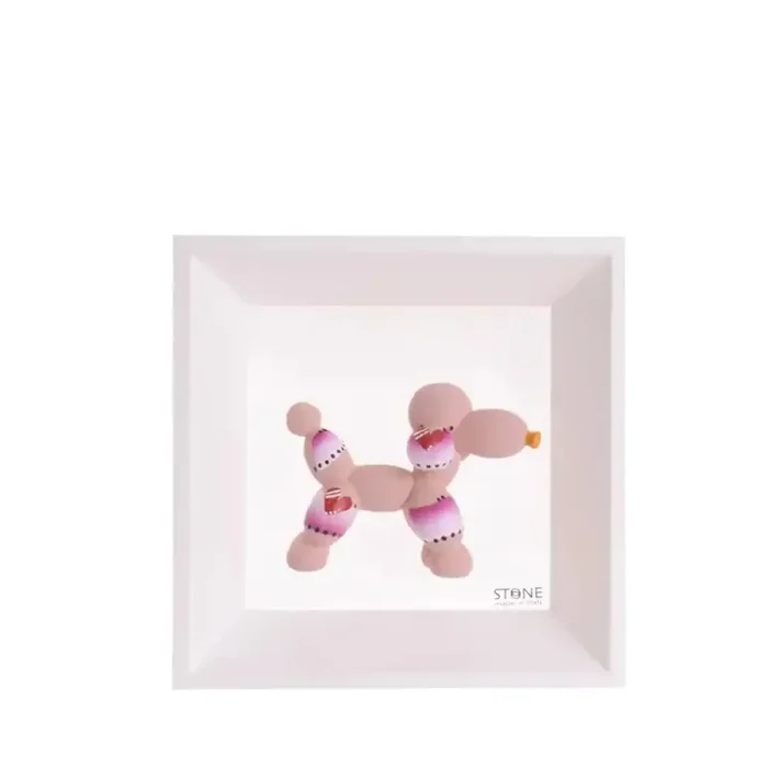 Bomboniera Stone Quadretto Barboncino Rosa 18×18 - immagine 2