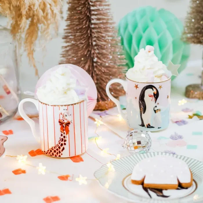 Bomboniera Yvonne Ellen set 2 Tazze Mug Small Pinguino e Giraffa 250 ml - immagine 2