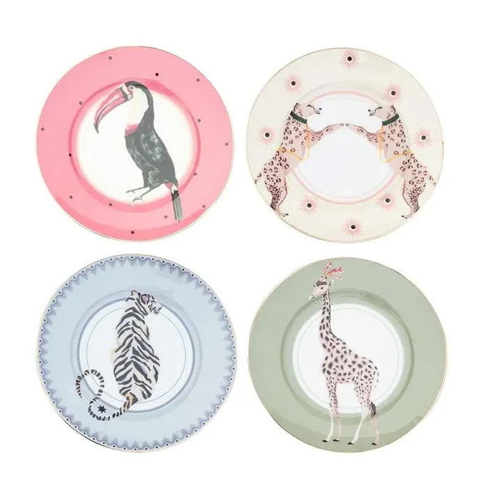 Bomboniera Yvonne Ellen Set 4 piatti Safari Animals 16 cm