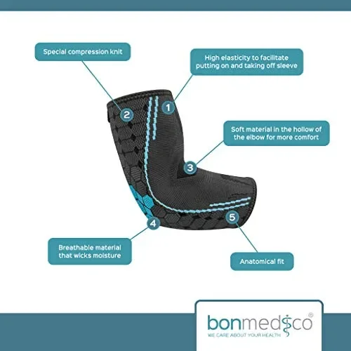 bonmedico Farko Gomitiera con Guaina Compressiva, Tutore per M, Grigio - immagine 3