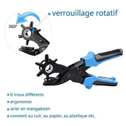 BONROB Pinza Fustellatrice, Perforatrice a Revolver, Buco Cintura BO003 - immagine 2