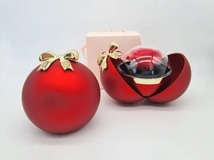 BONTURI CASA HOME DECORATION Sfera Natale Scrigno Rosa Singola Red