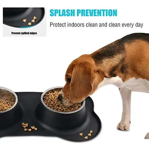 Bonve Pet Ciotole per Cani Gatti, 2 Pack 400ml Ciotola Cane in Acciaio… - immagine 3