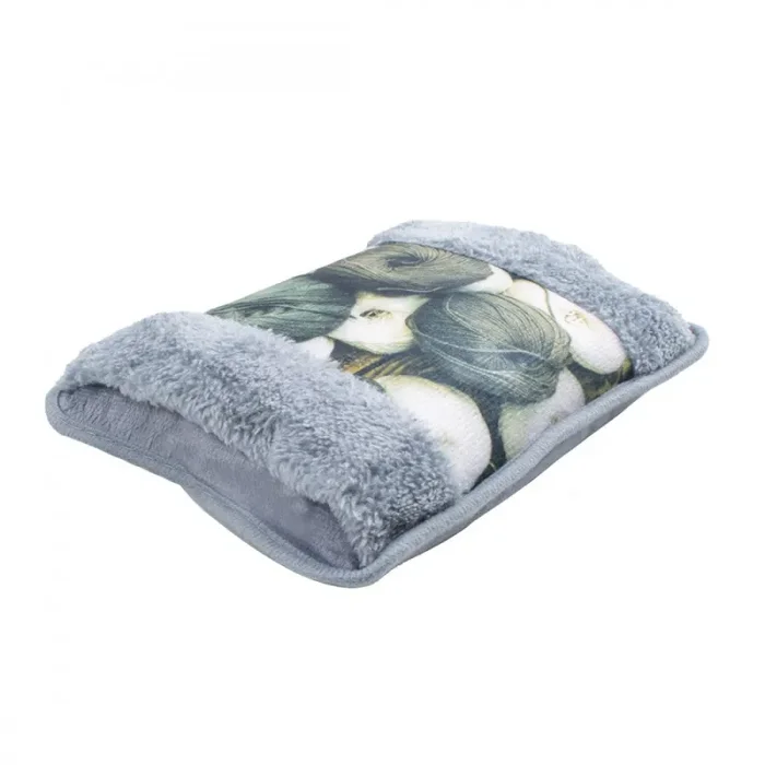 Borsa Acqua Calda Elettrica Scaldamani Ricaricabile Grigio - immagine 2