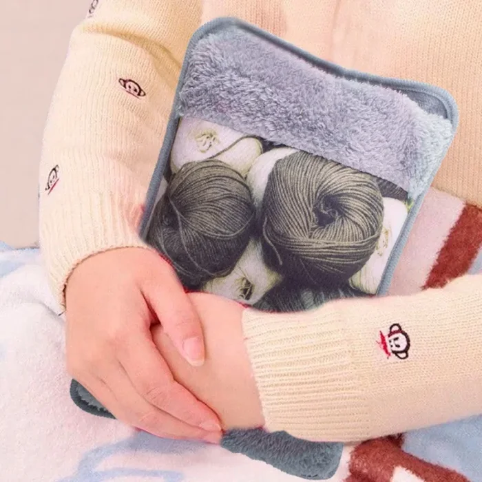 Borsa Acqua Calda Elettrica Scaldamani Ricaricabile Grigio - immagine 3