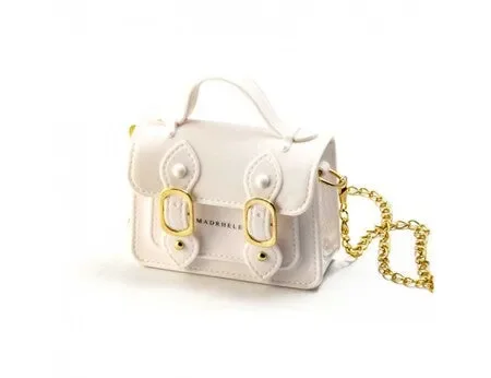 BORSA LUCIDA CON CATENA BIANCO LATTE-SKY FASHION BAGS (12,5x4x9cm) Vendita calda
