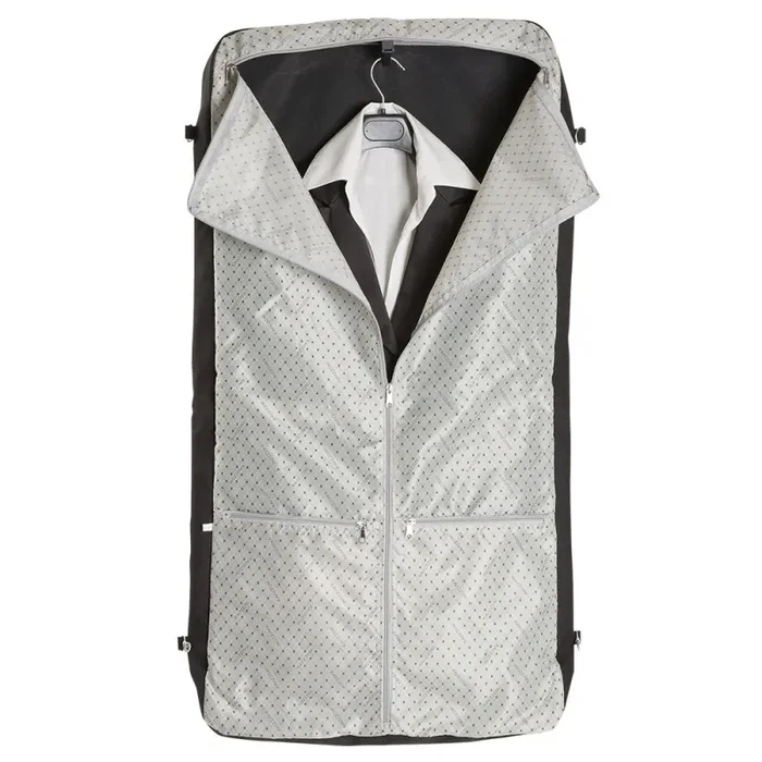 Borsa Porta Abiti Pieghevole in Poliestere con Tracolla e Scomparti Ravizzoni Malta Nero Moda - immagine 3