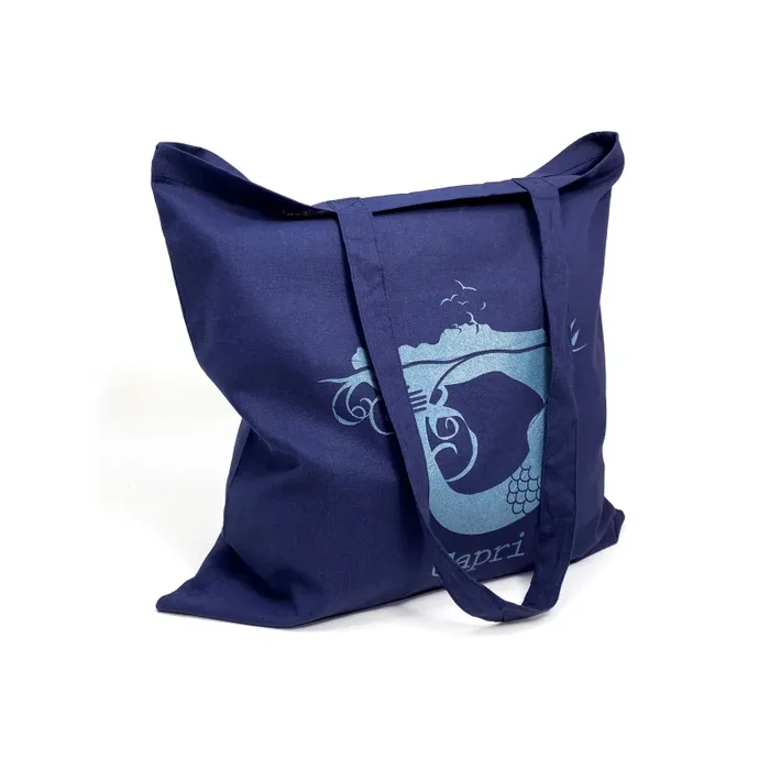 Borsa Shopper Capri in Cotone Blu
