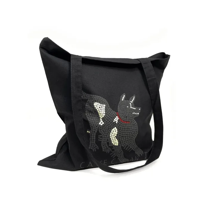 Borsa Shopper Cave Canem – Cotone Nero, Mosaico di Pompei