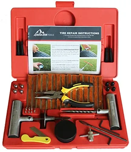 Boulder Tools, robusto kit di riparazione pneumatici, set da 56 pezzi per…