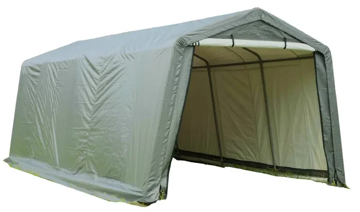 Box Auto Garage da Esterno 3x6xh2,4 m in Tessuto Polietilene Rinforzato 195gr/mq Verde