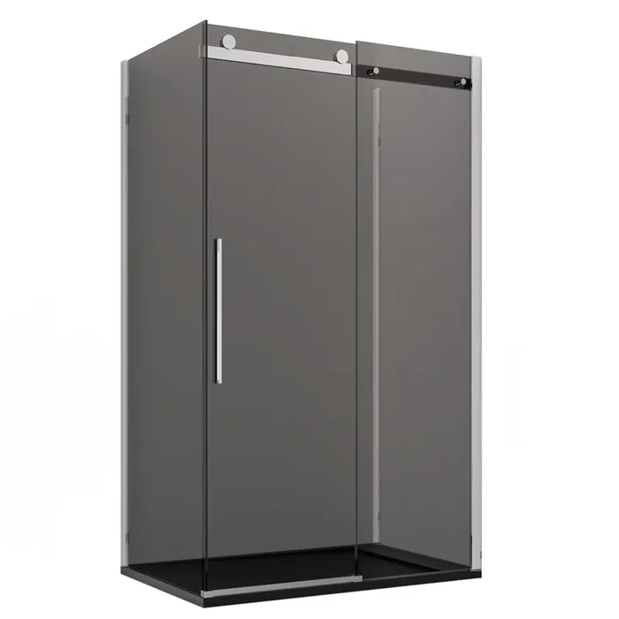 Box Doccia 3 Lati 1 Anta Scorrevole in Cristallo Fumè 8mm H195 Bonussi Alina Varie Misure Vendita calda online