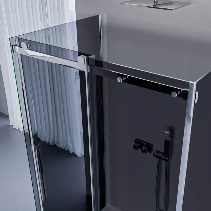 Box Doccia 3 Lati 1 Anta Scorrevole in Cristallo Fumè 8mm H195 Bonussi Alina Varie Misure Vendita calda online - immagine 3