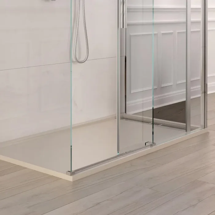 Box Doccia 3 Lati 1 Anta Scorrevole in Cristallo Trasparente 8mm H195 Bonussi Elise Varie Misure - immagine 3