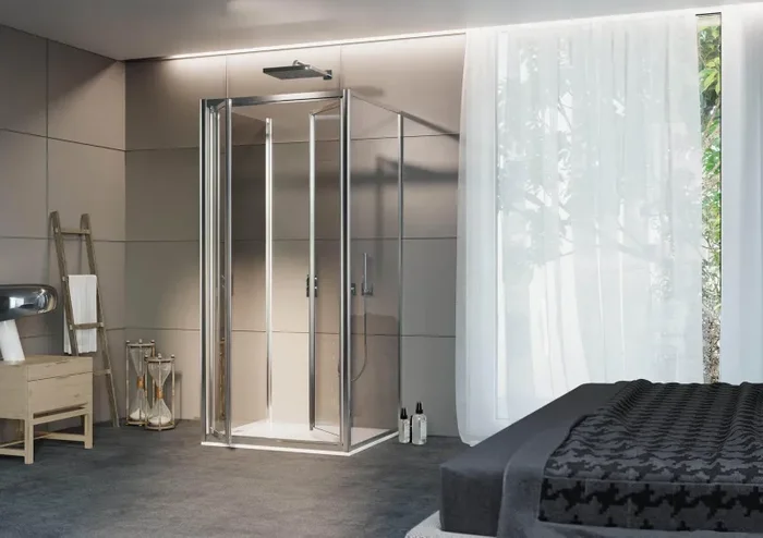 Box Doccia 3 lati 2 Ante Battenti in Cristallo Trasparente 4-6mm H185 Fosterberg Skagen Varie Misure - immagine 3
