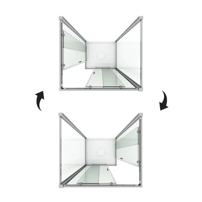 Box Doccia 3 Lati 2 Ante Scorrevoli In Cristallo H198 Fosterberg Odense Trio - immagine 2