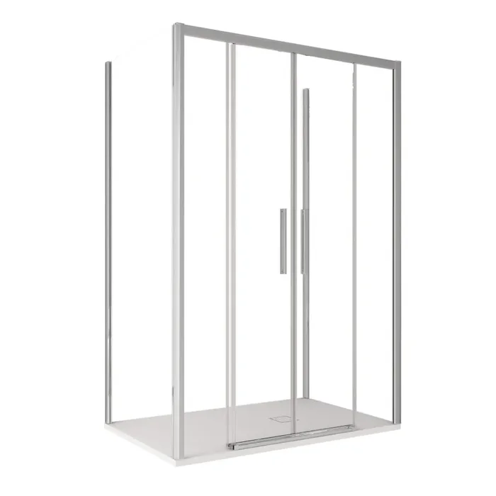 Box Doccia 3 Lati 2 Ante Scorrevoli in Cristallo Trasparente 6mm H195 Bonussi Eliane Varie Misure