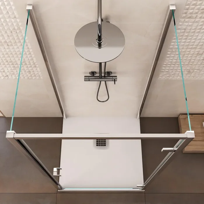 Box Doccia 3 Lati 75x80x75 cm 1 Anta Battente in Cristallo Trasparente 6mm H195 Bonussi Dafne - immagine 3