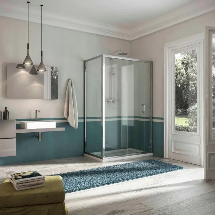 Box Doccia Angolare 1 Anta Scorrevole In Cristallo Opaco 6mm H185 Fosterberg Kolding Duo Varie Misure - immagine 3