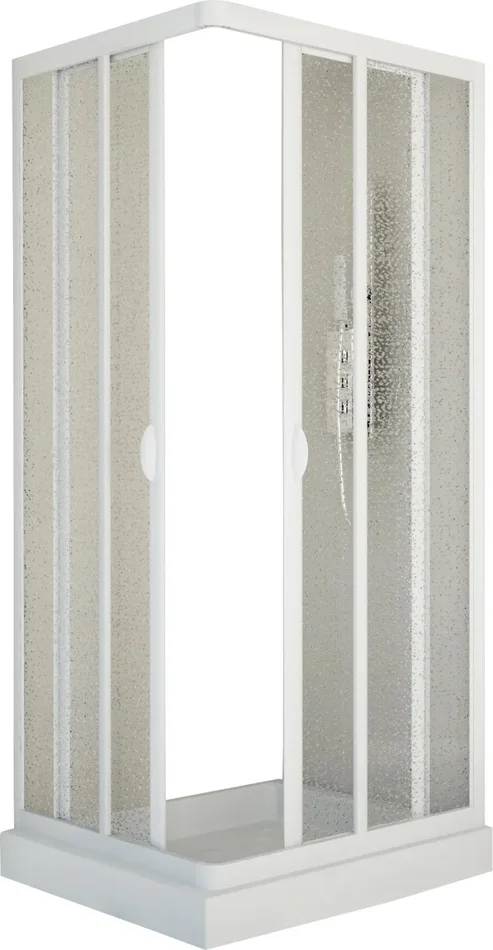 Box Doccia Angolare 2 Ante Scorrevoli in Acrilico 2,2 mm H185 cm Dorini Bianco Varie Misure Online ora