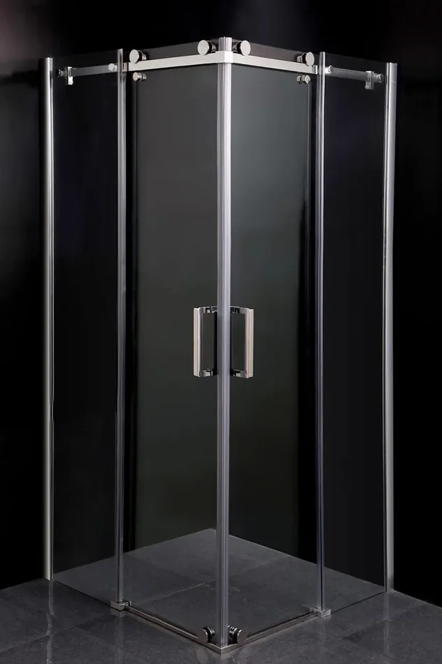 Box Doccia Angolare 2 Ante Scorrevoli in Cristallo Trasparente 8mm H200cm Destra/Sinistra Vorich Sly Lux Varie Misure Sconti