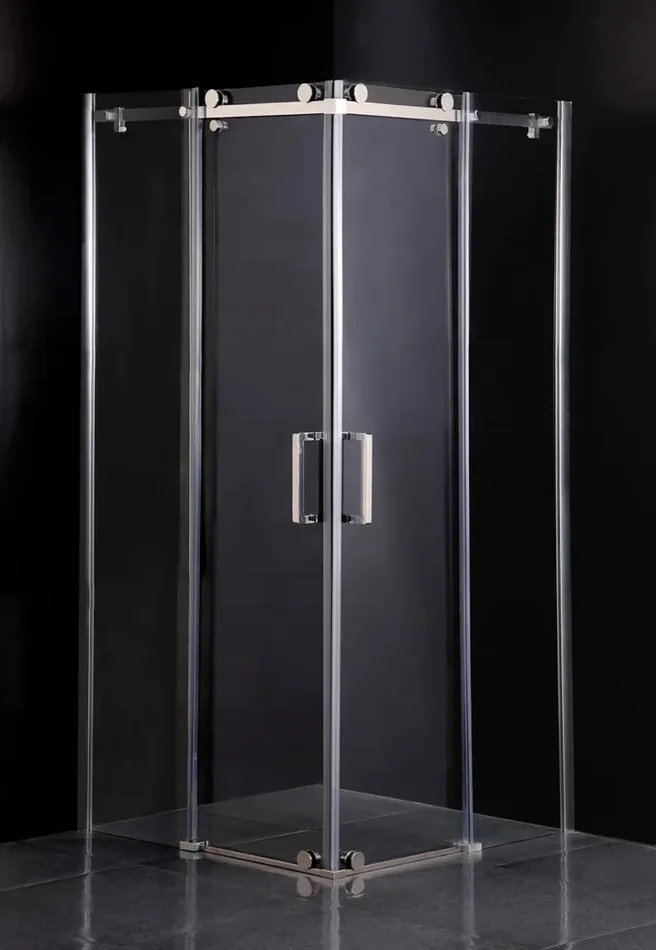 Box Doccia Angolare 2 Ante Scorrevoli in Cristallo Trasparente 8mm H200cm Destra/Sinistra Vorich Sly Lux Varie Misure Sconti - immagine 2