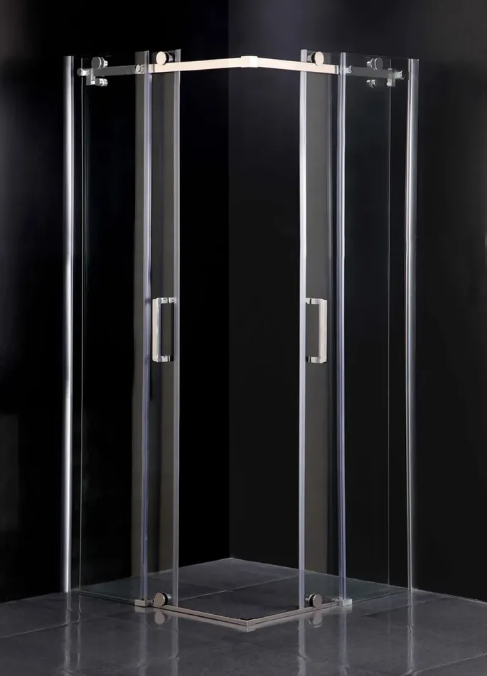 Box Doccia Angolare 2 Ante Scorrevoli in Cristallo Trasparente 8mm H200cm Destra/Sinistra Vorich Sly Lux Varie Misure Sconti - immagine 3