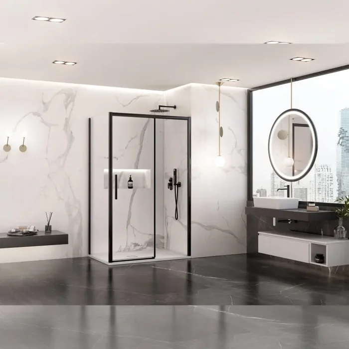 Box Doccia Angolare 80×130 cm 1 Anta Scorrevole in Cristallo Trasparente 6mm H195 Bonussi Eliane - immagine 3