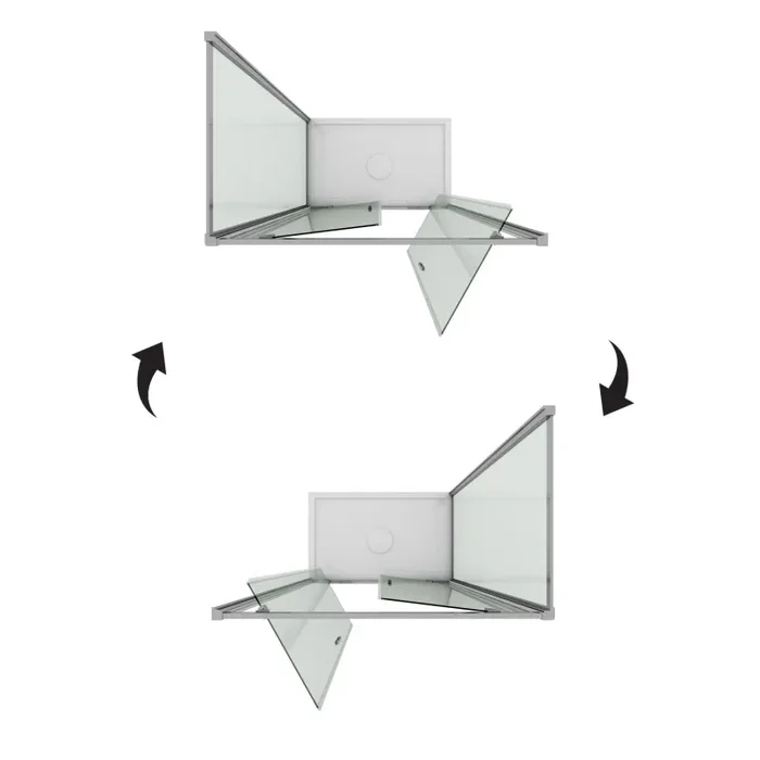 Box Doccia Angolare 80×90 cm 2 Ante Battenti in Cristallo Trasparente 6mm H198 Fosterberg Aalborg Duo - immagine 2