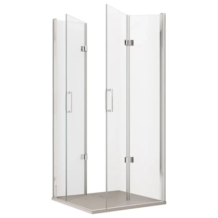 Box Doccia Angolare H190 cm 2 Ante a Libro in Cristallo 6mm Trasparente Bonussi Micol Varie Misure - immagine 3