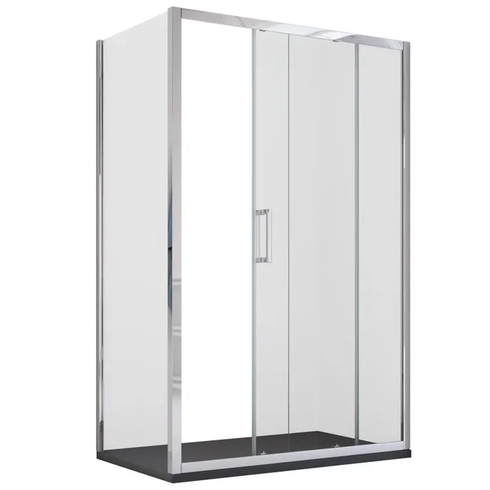 Box Doccia Angolare H195 cm 1 Anta Scorrevole in Cristallo 6mm Trasparente Bonussi Chanel Varie Misure - immagine 2