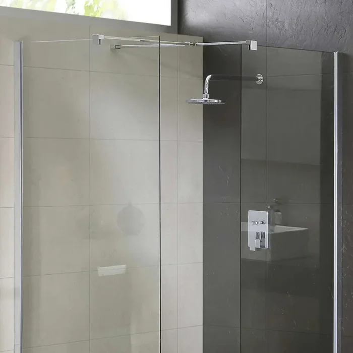 Box Doccia Angolare Parete In Cristallo Trasparente 8mm H198 Fosterberg Gar In Corner Varie Misure - immagine 2