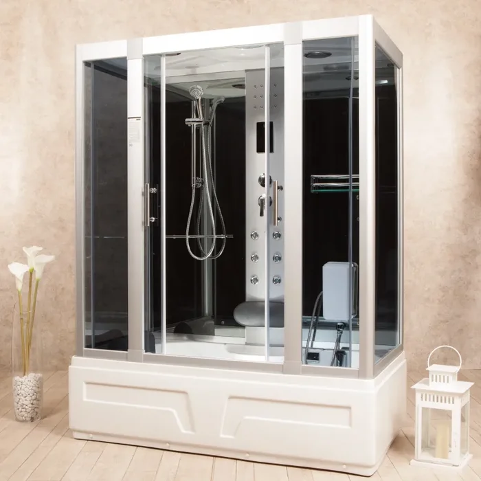 Box Doccia Idromassaggio Multifunzione 160×70 cm PoloNord Nera Fornitura